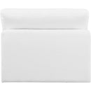 Meridian Comfy White Linen Textured Fabric Modular Armless Chair IMAGE 3