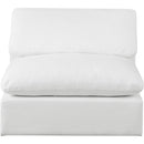  Manufacturer Color_White -- Comfy White Linen Textured Fabric Upholstered Modular Armless Chair IMAGE 4