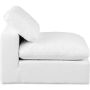  Manufacturer Color_White -- Comfy White Linen Textured Fabric Upholstered Modular Armless Chair IMAGE 5