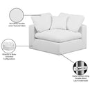  Manufacturer Color_White -- Comfy White Linen Textured Fabric Upholstered Modular Corner Chair IMAGE 10