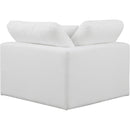  Manufacturer Color_White -- Comfy White Linen Textured Fabric Upholstered Modular Corner Chair IMAGE 3