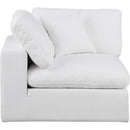  Manufacturer Color_White -- Comfy White Linen Textured Fabric Upholstered Modular Corner Chair IMAGE 4