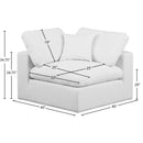 Meridian Comfy White Linen Textured Fabric Modular Corner Chair IMAGE 9
