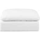  Manufacturer Color_White -- Comfy White Linen Textured Fabric Upholstered Modular Ottoman IMAGE 3