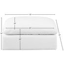 Meridian Comfy White Linen Textured Fabric Modular Ottoman IMAGE 5