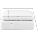 Manufacturer Color_White -- Comfy White Linen Textured Fabric Upholstered Modular Ottoman IMAGE 5