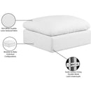  Manufacturer Color_White -- Comfy White Linen Textured Fabric Upholstered Modular Ottoman IMAGE 6