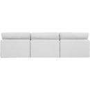 Manufacturer Color_White -- Comfy 117" White Linen Textured Fabric Upholstered 3 pc Armless Modular Sofa IMAGE 3