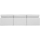 Meridian Comfy White Linen Textured Fabric Modular Sofa IMAGE 3