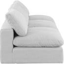 Manufacturer Color_White -- Comfy 117" White Linen Textured Fabric Upholstered 3 pc Armless Modular Sofa IMAGE 5