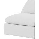  Manufacturer Color_White -- Comfy 117" White Linen Textured Fabric Upholstered 3 pc Armless Modular Sofa IMAGE 7