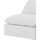 Meridian Comfy White Linen Textured Fabric Modular Sofa IMAGE 7