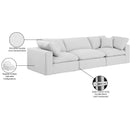  Manufacturer Color_White -- Comfy 119" White Linen Textured Fabric Upholstered 3 pc Modular Sofa IMAGE 10