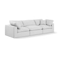  Manufacturer Color_White -- Comfy 119" White Linen Textured Fabric Upholstered 3 pc Modular Sofa IMAGE 1