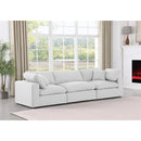  Manufacturer Color_White -- Comfy 119" White Linen Textured Fabric Upholstered 3 pc Modular Sofa IMAGE 2