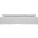 Manufacturer Color_White -- Comfy 119" White Linen Textured Fabric Upholstered 3 pc Modular Sofa IMAGE 3