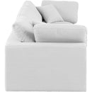  Manufacturer Color_White -- Comfy 119" White Linen Textured Fabric Upholstered 3 pc Modular Sofa IMAGE 5