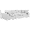  Manufacturer Color_White -- Comfy 119" White Linen Textured Fabric Upholstered 3 pc Modular Sofa IMAGE 9