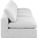  Manufacturer Color_White -- Comfy 156" White Linen Textured Fabric Upholstered 4 pc Armless Modular Sofa IMAGE 5