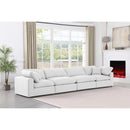  Manufacturer Color_White -- Comfy 158" White Linen Textured Fabric Upholstered 4 pc Modular Sofa IMAGE 2