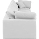  Manufacturer Color_White -- Comfy 158" White Linen Textured Fabric Upholstered 4 pc Modular Sofa IMAGE 5