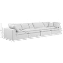  Manufacturer Color_White -- Comfy 158" White Linen Textured Fabric Upholstered 4 pc Modular Sofa IMAGE 9