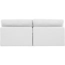  Manufacturer Color_White -- Comfy 78" White Linen Textured Fabric Upholstered 2 pc Armless Modular Loveseat IMAGE 3