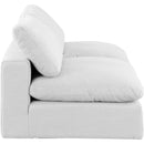  Manufacturer Color_White -- Comfy 78" White Linen Textured Fabric Upholstered 2 pc Armless Modular Loveseat IMAGE 5