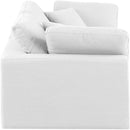  Manufacturer Color_White -- Comfy 80" White Linen Textured Fabric Upholstered 2 pc Modular Loveseat IMAGE 5