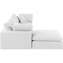  Manufacturer Color_White -- Comfy 119" White Linen Textured Fabric Upholstered 4 pc Modular Sectional IMAGE 10