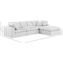  Manufacturer Color_White -- Comfy 119" White Linen Textured Fabric Upholstered 4 pc Modular Sectional IMAGE 15
