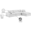  Manufacturer Color_White -- Comfy 119" White Linen Textured Fabric Upholstered 4 pc Modular Sectional IMAGE 16