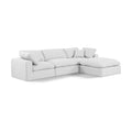  Manufacturer Color_White -- Comfy 119" White Linen Textured Fabric Upholstered 4 pc Modular Sectional IMAGE 1