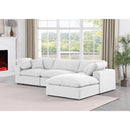  Manufacturer Color_White -- Comfy 119" White Linen Textured Fabric Upholstered 4 pc Modular Sectional IMAGE 4