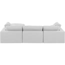 Manufacturer Color_White -- Comfy 119" White Linen Textured Fabric Upholstered 4 pc Modular Sectional IMAGE 5