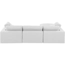  Manufacturer Color_White -- Comfy 119" White Linen Textured Fabric Upholstered 4 pc Modular Sectional IMAGE 6