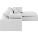  Manufacturer Color_White -- Comfy 119" White Linen Textured Fabric Upholstered 4 pc Modular Sectional IMAGE 9