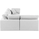  Manufacturer Color_White -- Comfy 119" White Linen Textured Fabric Upholstered 4 pc Modular Sectional IMAGE 10