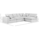  Manufacturer Color_White -- Comfy 119" White Linen Textured Fabric Upholstered 4 pc Modular Sectional IMAGE 15