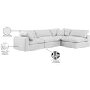  Manufacturer Color_White -- Comfy 119" White Linen Textured Fabric Upholstered 4 pc Modular Sectional IMAGE 16