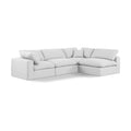  Manufacturer Color_White -- Comfy 119" White Linen Textured Fabric Upholstered 4 pc Modular Sectional IMAGE 1