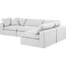  Manufacturer Color_White -- Comfy 119" White Linen Textured Fabric Upholstered 4 pc Modular Sectional IMAGE 2