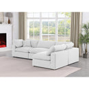  Manufacturer Color_White -- Comfy 119" White Linen Textured Fabric Upholstered 4 pc Modular Sectional IMAGE 4