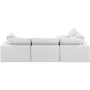  Manufacturer Color_White -- Comfy 119" White Linen Textured Fabric Upholstered 4 pc Modular Sectional IMAGE 6