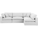  Manufacturer Color_White -- Comfy 119" White Linen Textured Fabric Upholstered 4 pc Modular Sectional IMAGE 8