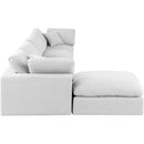  Manufacturer Color_White -- Comfy 158" White Linen Textured Fabric Upholstered 5 pc Modular Sectional IMAGE 10