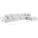  Manufacturer Color_White -- Comfy 158" White Linen Textured Fabric Upholstered 5 pc Modular Sectional IMAGE 15