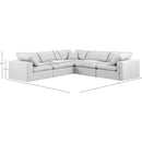  Manufacturer Color_White -- Comfy 119" White Linen Textured Fabric Upholstered 5 pc Modular Sectional IMAGE 10