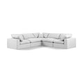  Manufacturer Color_White -- Comfy 119" White Linen Textured Fabric Upholstered 5 pc Modular Sectional IMAGE 1
