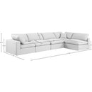  Manufacturer Color_White -- Comfy 158" White Linen Textured Fabric Upholstered 5 pc Modular Sectional IMAGE 15